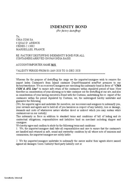 cma cgm bonus 2024|INDEMNITY BOND .